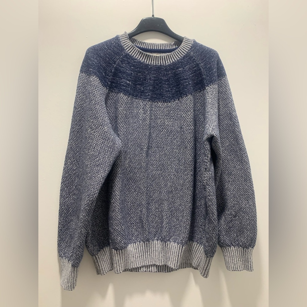 TWOTHIRDS 100% Organic Cotton Blue and White Women's Sweater (XL)